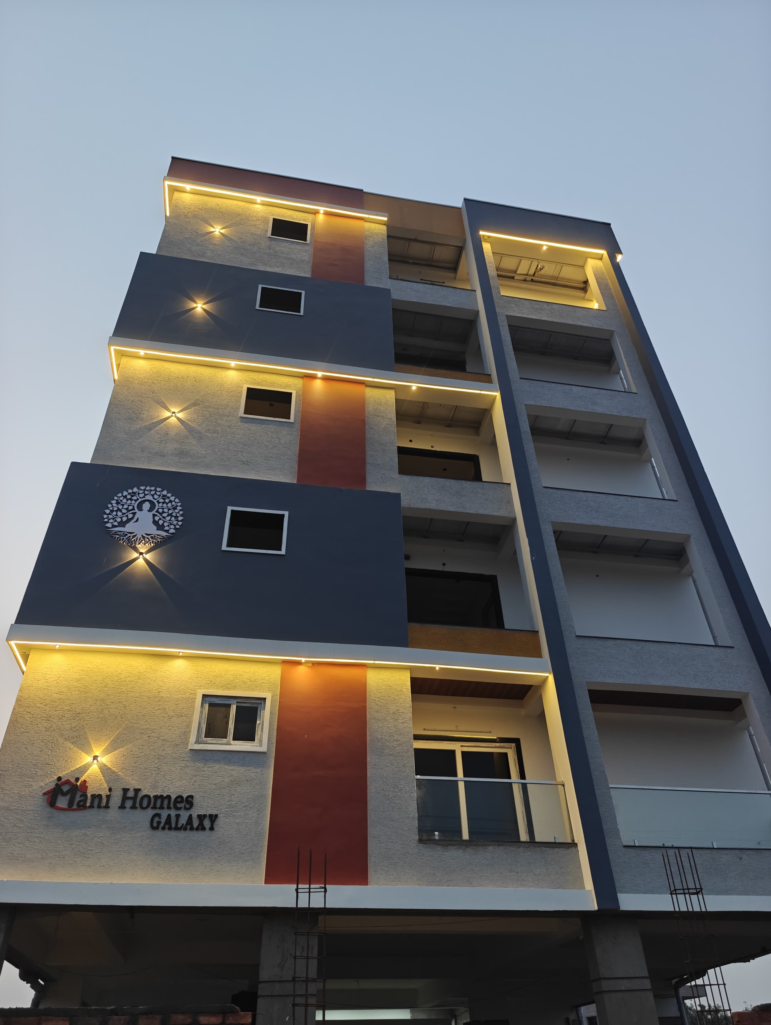 Living Room in 3 BHK Apartment Guntur